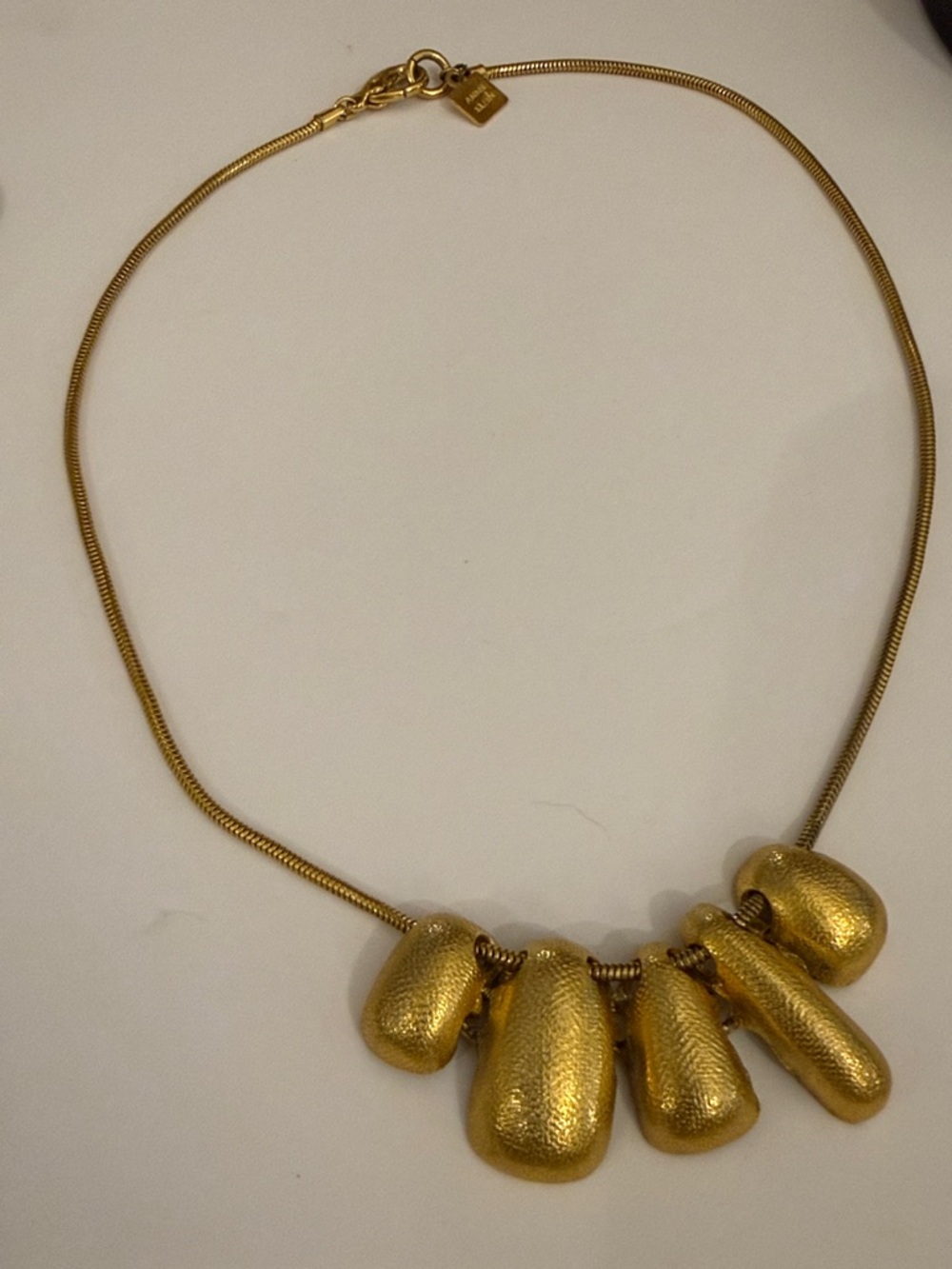 Vintage Anne Klein Gold Nuggets Statement Necklace - Women's Fashion Jewelry
